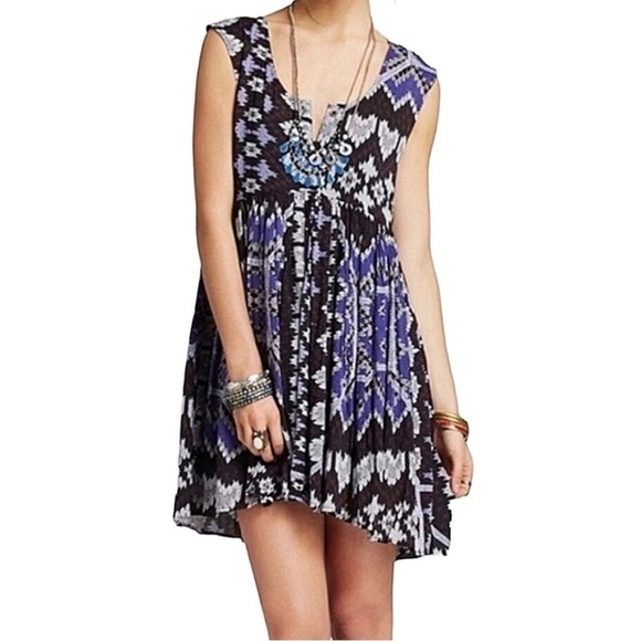 Free People Take Me To Thailand Aztec Print Dress Size XS New Without Tag Boho - Picture 1 of 14